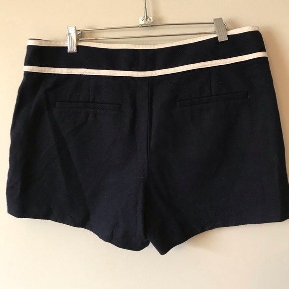 Ann Taylor navy blue shorts with white trim/ piping. - Picture 2 of 7